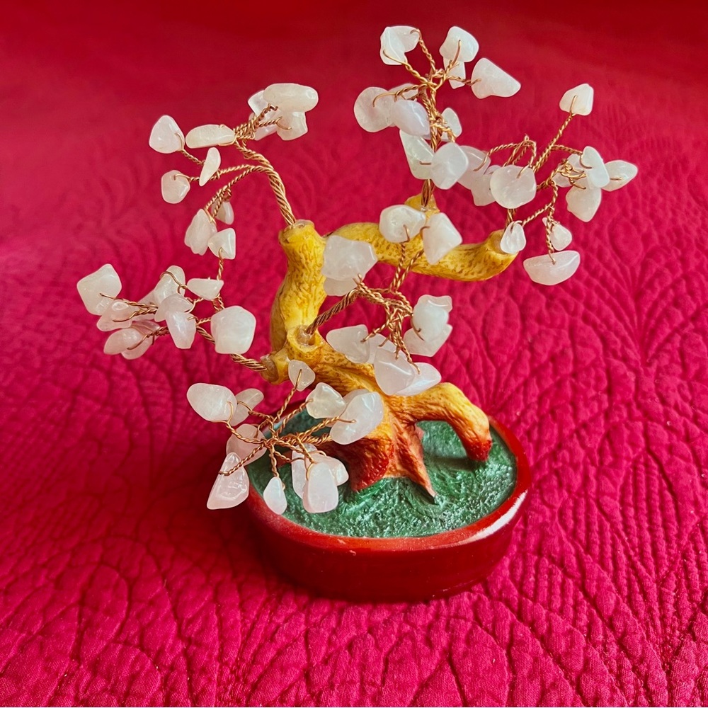 Rose quartz bonsai tree